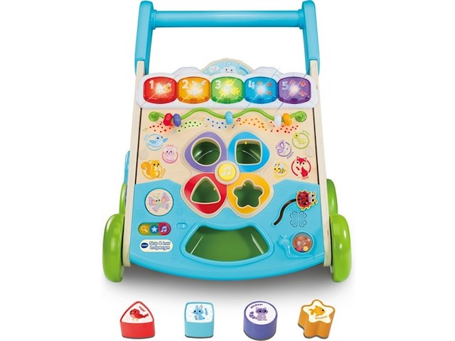 Vtech stap & leer loopwagen educatief speelgoed - afbeelding 1 van  3