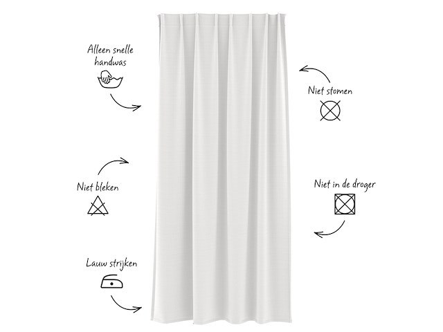 Vtwonen kant en klaar gordijn deelsverduisterend drizzle egg white (kleurnr. 1292) 140x270 cm (bxh) - afbeelding 2 van  2