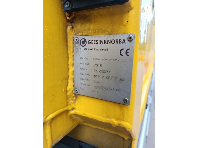 Vuilniswagen daf, cf 290 fag opbouw achterlader geesinknorbar gcp v 08/12-25, bouwjaar 2016 - afbeelding 21 van  37
