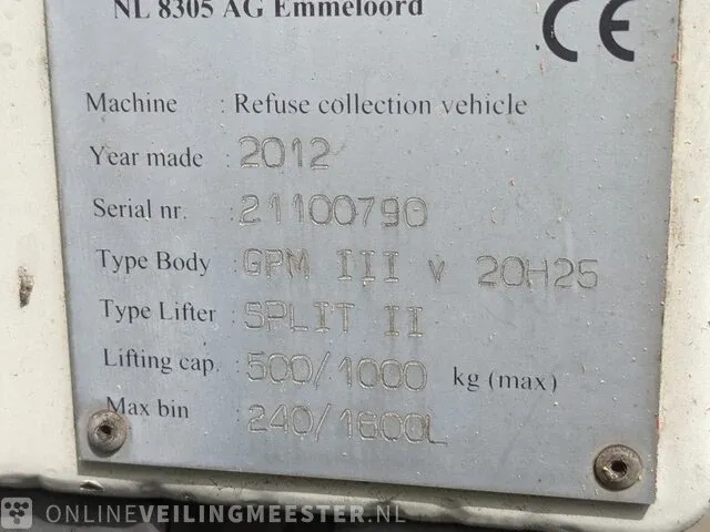 Vuilniswagen met achterlader daf, fag cf 75.250, bouwjaar 2012 | 235616 km - afbeelding 24 van  51