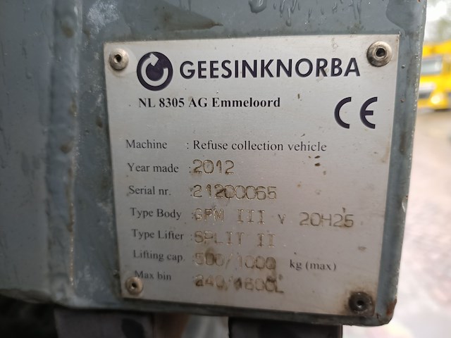 Vuilniswagen, volvo, fe 6x2r met opbouw achterlader geesinknorba gpm iii v 20h25, 2012 - afbeelding 26 van  42