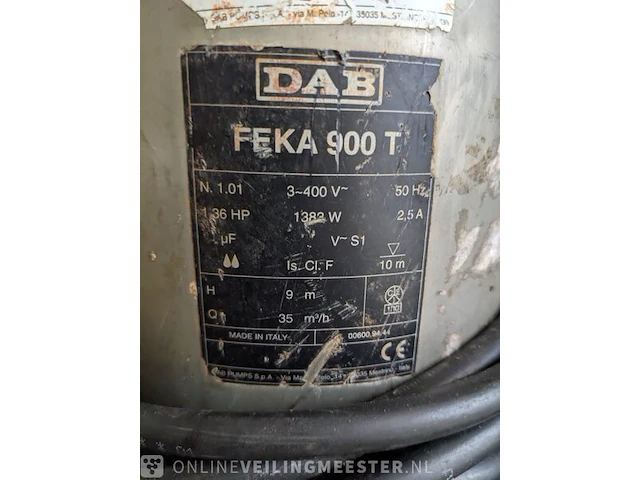 Vuilwaterpomp dab, feka 900t - afbeelding 3 van  3