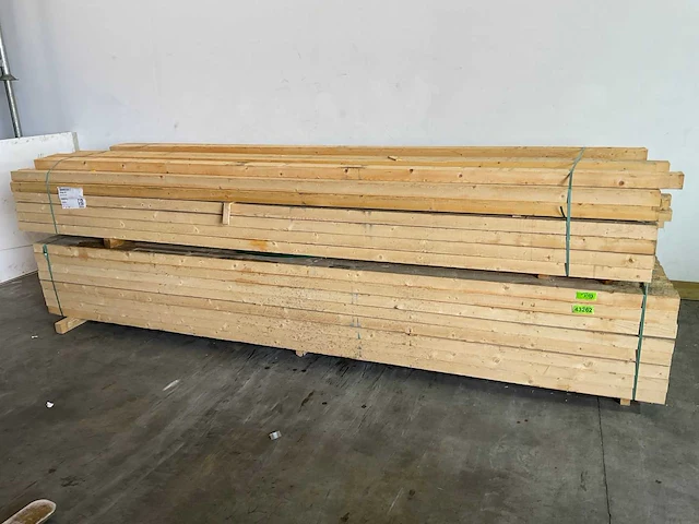 Vuren balk 390x10x6.5 cm (9x) - afbeelding 1 van  5