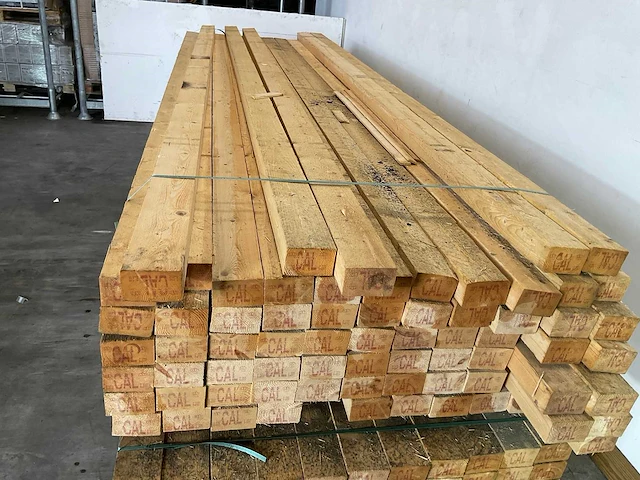 Vuren balk 390x10x6.5 cm (9x) - afbeelding 2 van  5