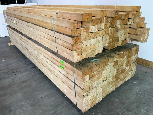 Vuren balk 390x10x6.5 cm (9x) - afbeelding 4 van  5