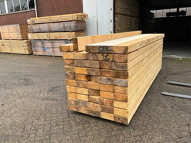 Vuren balk 400x23,5x10,8 cm (6x) - afbeelding 1 van  3