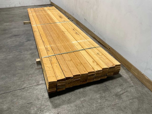 Vuren balk 420x10x3,2 cm (50x) - afbeelding 2 van  6