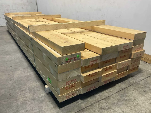 Vuren balk 450x22.5x7.5 cm (10x) - afbeelding 4 van  6