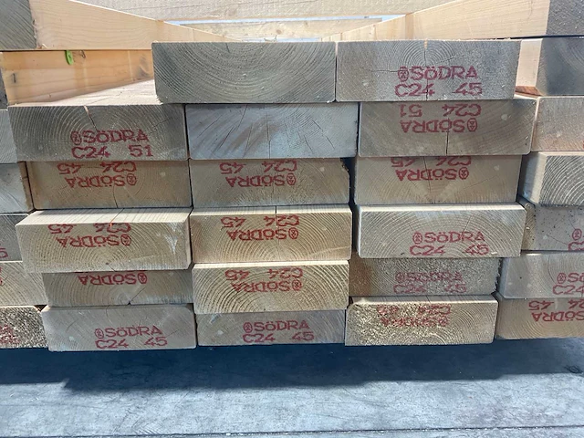 Vuren balk 450x22.5x7.5 cm (10x) - afbeelding 5 van  6