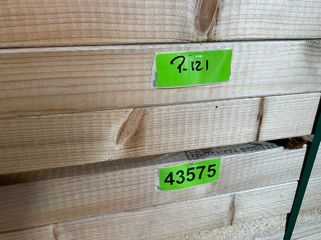 Vuren balk 480x7.5x7.5 cm (22x) - afbeelding 6 van  6