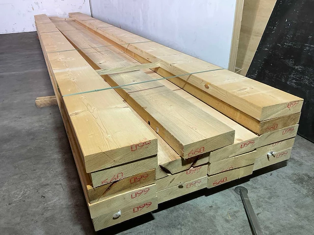 Vuren balk 660x27x7.5 cm (9x) - afbeelding 1 van  5