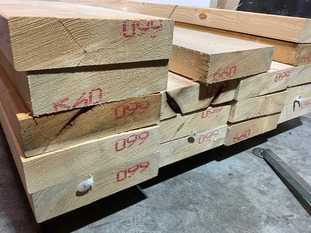 Vuren balk 660x27x7.5 cm (9x) - afbeelding 3 van  5