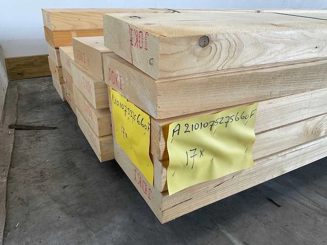Vuren balk 660x27x7.5 cm (9x) - afbeelding 4 van  5