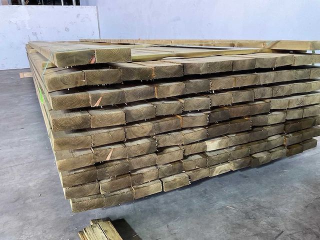 Vuren balk geïmpregneerd 480x9.5x3.5 cm (50x) - afbeelding 3 van  5