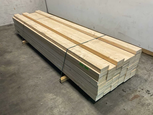 Vuren balk geschaafd 375x16x6,3 cm (49x) - afbeelding 1 van  7