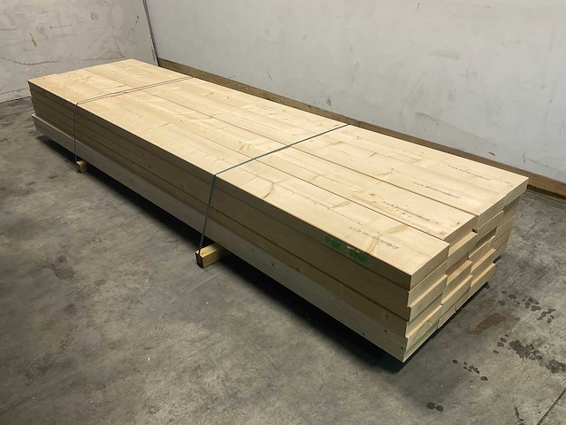 Vuren balk geschaafd 375x25x7,5 cm (26x) - afbeelding 1 van  7