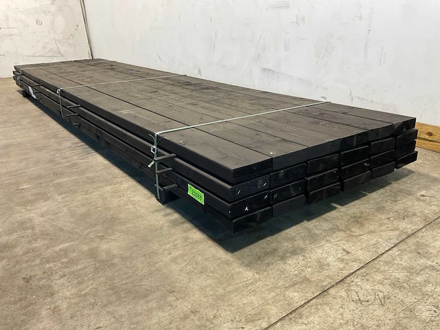Vuren balk geschaafd zwart 400x16x4,5 cm (54x) - afbeelding 4 van  6