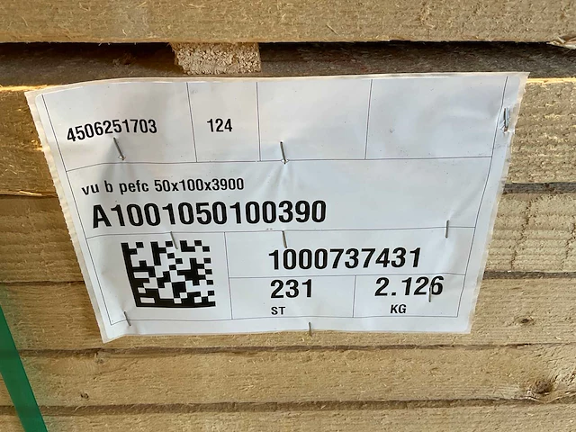 Vuren balk ruw 390x10x5 cm (50x) - afbeelding 7 van  8