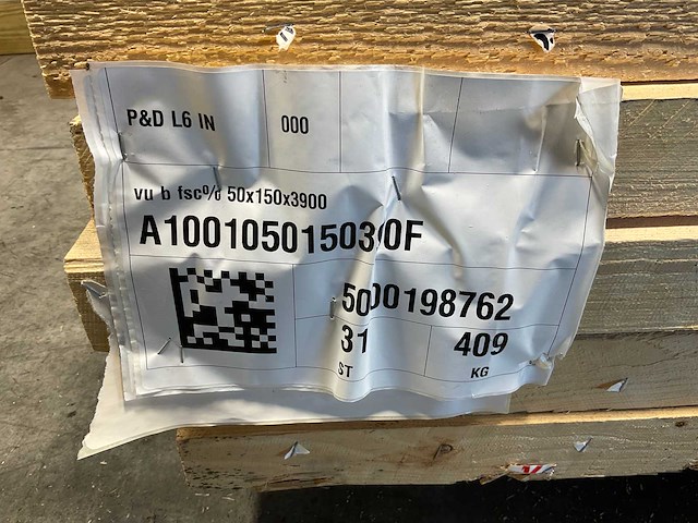 Vuren balk ruw 390x15x5 cm (30x) - afbeelding 7 van  8