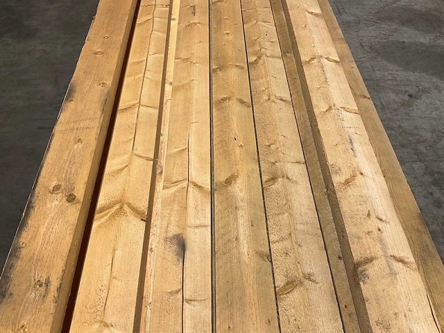 Vuren balk ruw 420x12,5x6,3 cm (24x) - afbeelding 3 van  7