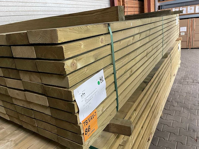 Vuren balken geschaafd groen geïmpregneerd 3600x150x47mm (70x) - afbeelding 2 van  3