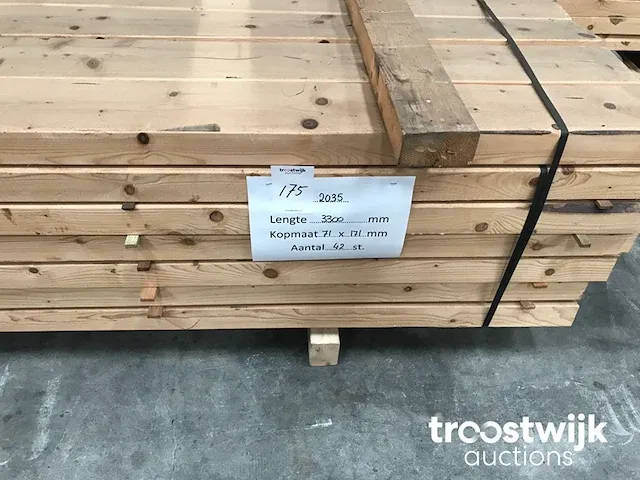 Vuren balken geschaafd - afbeelding 2 van  3