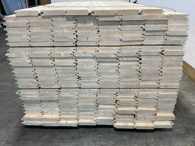 Vuren blokhutprofiel mes- en groef 149x14,5x2,8 cm (80x) - afbeelding 6 van  8