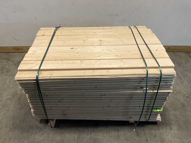 Vuren blokhutprofiel mes- en groef 149x14,5x2,8 cm (80x) - afbeelding 2 van  8