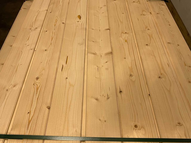 Vuren blokhutprofiel mes- en groef 149x14,5x2,8 cm (80x) - afbeelding 4 van  8