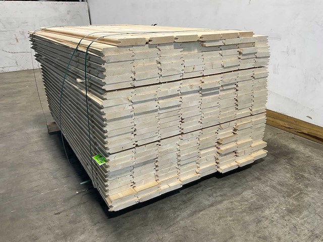 Vuren blokhutprofiel mes- en groef 149x14,5x2,8 cm (80x) - afbeelding 5 van  8