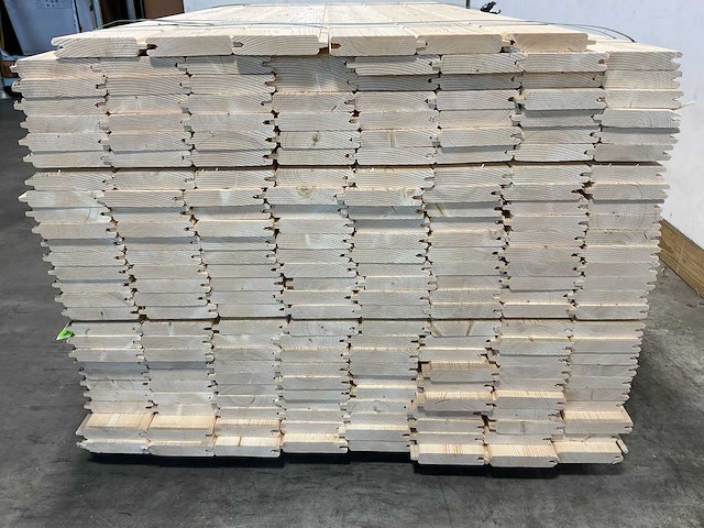 Vuren blokhutprofiel mes- en groef 149x14,5x2,8 cm (80x) - afbeelding 6 van  8