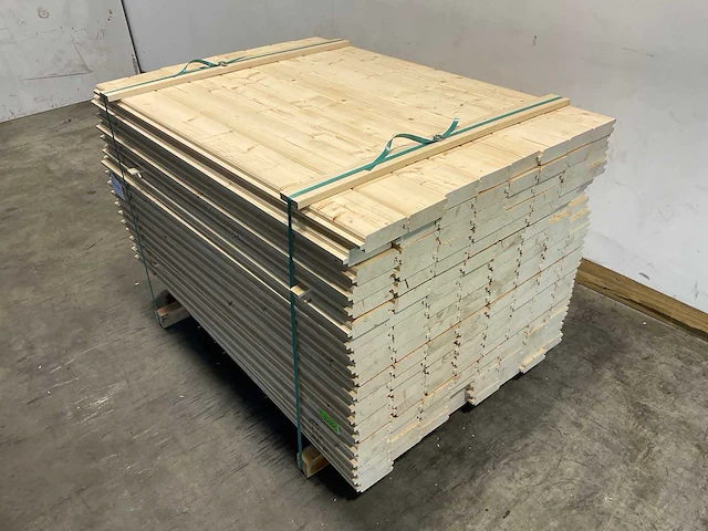 Vuren blokhutprofiel mes- en groef 149x14,5x4,5 cm (81x) - afbeelding 1 van  7