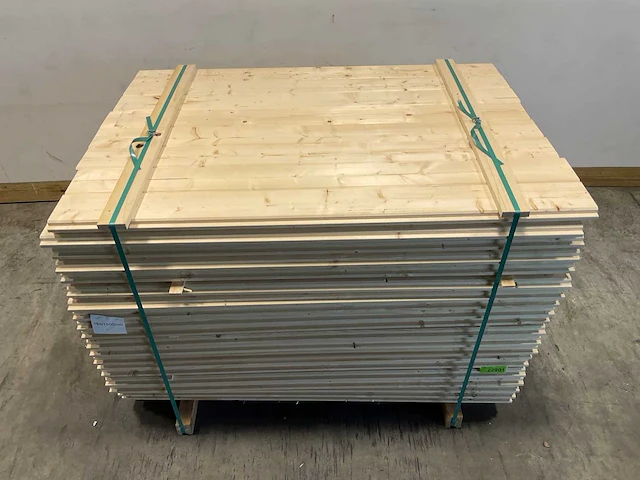 Vuren blokhutprofiel mes- en groef 149x14,5x4,5 cm (81x) - afbeelding 2 van  7