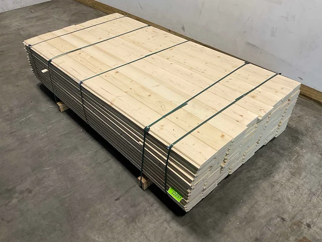 Vuren blokhutprofiel mes- en groef 209x14,5x2,8 cm (154x) - afbeelding 1 van  7