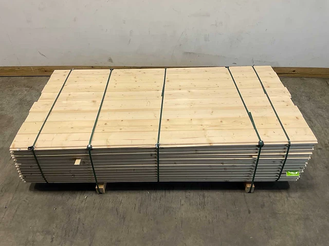 Vuren blokhutprofiel mes- en groef 209x14,5x2,8 cm (154x) - afbeelding 2 van  7