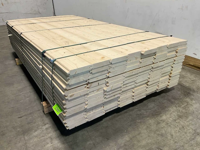Vuren blokhutprofiel mes- en groef 209x14,5x2,8 cm (154x) - afbeelding 4 van  7