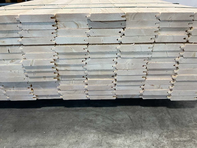 Vuren blokhutprofiel mes- en groef 209x14,5x2,8 cm (154x) - afbeelding 6 van  7
