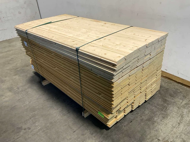 Vuren blokhutprofiel mes- en groef 209x14,5x4,5 cm (100x) - afbeelding 1 van  7