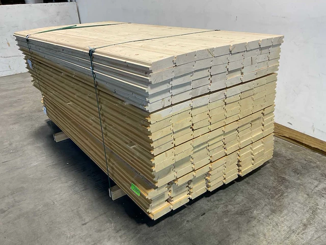 Vuren blokhutprofiel mes- en groef 209x14,5x4,5 cm (100x) - afbeelding 5 van  7