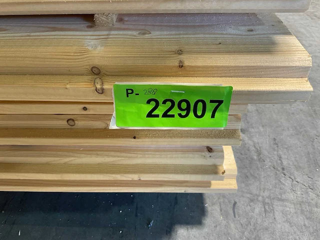 Vuren blokhutprofiel mes- en groef 209x14,5x4,5 cm (100x) - afbeelding 7 van  7