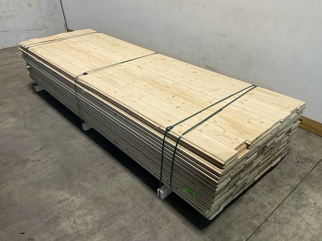 Vuren blokhutprofiel mes- en groef 330x14,5x2,8 cm (75x) - afbeelding 1 van  8