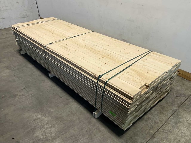 Vuren blokhutprofiel mes- en groef 330x14,5x2,8 cm (75x) - afbeelding 1 van  8