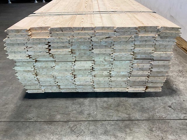 Vuren blokhutprofiel mes- en groef 330x14,5x2,8 cm (75x) - afbeelding 6 van  8