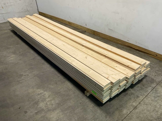 Vuren blokhutprofiel mes- en groef 420x14,5x4,5 cm (30x) - afbeelding 1 van  6