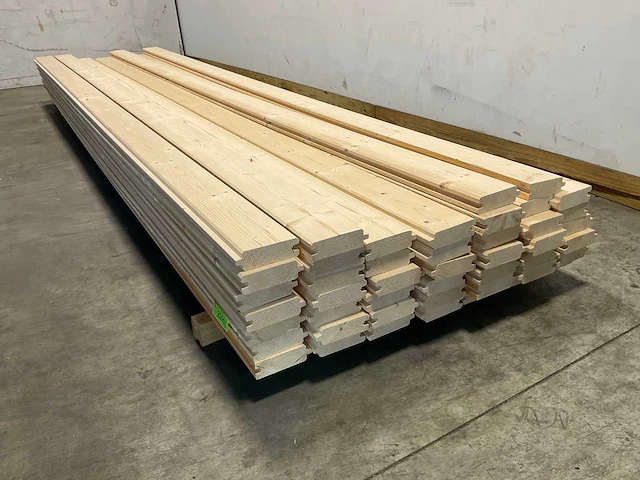 Vuren blokhutprofiel mes- en groef 420x14,5x4,5 cm (30x) - afbeelding 4 van  6