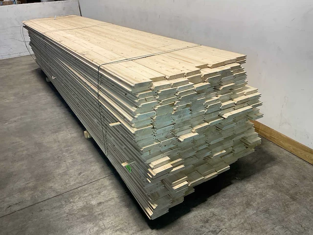 Vuren blokhutprofiel mes- en groef 480x14,5x2,8 cm (100x) - afbeelding 4 van  7