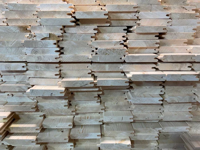Vuren blokhutprofiel mes- en groef 480x14,5x2,8 cm (100x) - afbeelding 6 van  7