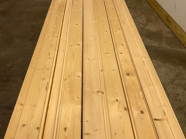 Vuren blokhutprofiel mes- en groef 540x14,5x4,5 cm (25x) - afbeelding 3 van  7