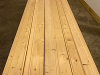 Vuren blokhutprofiel mes- en groef 540x14,5x4,5 cm (25x) - afbeelding 3 van  7