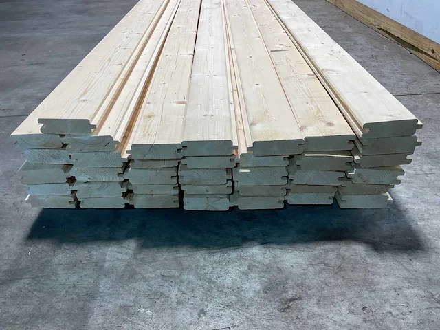 Vuren blokhutprofiel mes- en groef 540x14,5x4,5 cm (25x) - afbeelding 5 van  7